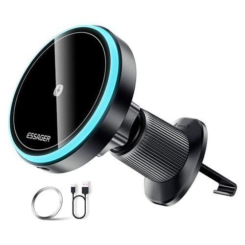 ESSAGER Magnetic Wireless Charger Car Mount Cell Phone Bracket Holder Charger - Air Outlet Type - 1