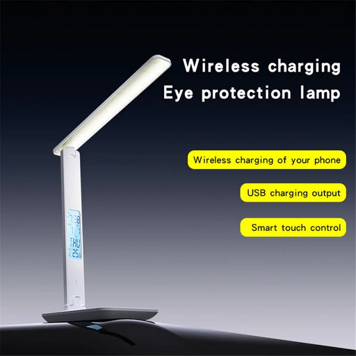 YESIDO DS20 LED Desk Lamp 10W Wireless Charging Function Time Temperature Display Table Light - 2