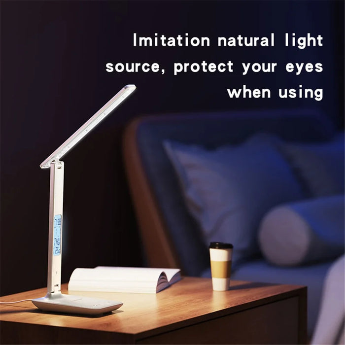 YESIDO DS20 LED Desk Lamp 10W Wireless Charging Function Time Temperature Display Table Light - 4