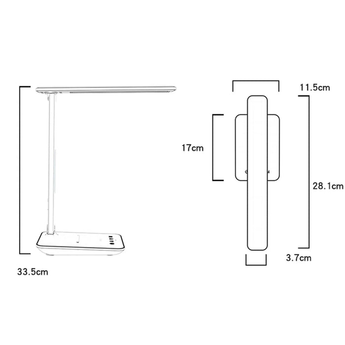 YESIDO DS20 LED Desk Lamp 10W Wireless Charging Function Time Temperature Display Table Light - 7