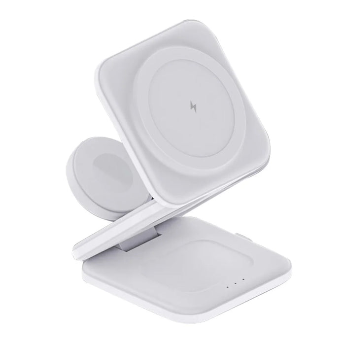 Z8 3-in-1 Foldable Charging Station 15W Magnetic Wireless Charger with Adjustable Angles - White - 1
