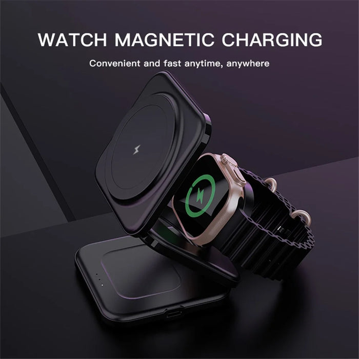 Z8 3-in-1 Foldable Charging Station 15W Magnetic Wireless Charger with Adjustable Angles - White - 5