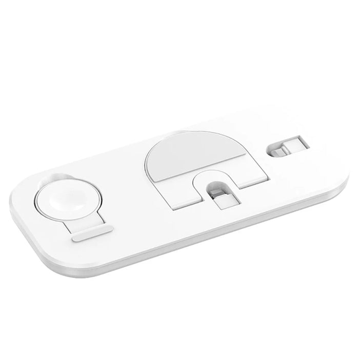 A32 3-in-1 Foldable Charging Station with iP Connector for iPhone / Apple Watch / AirPods - White - 1