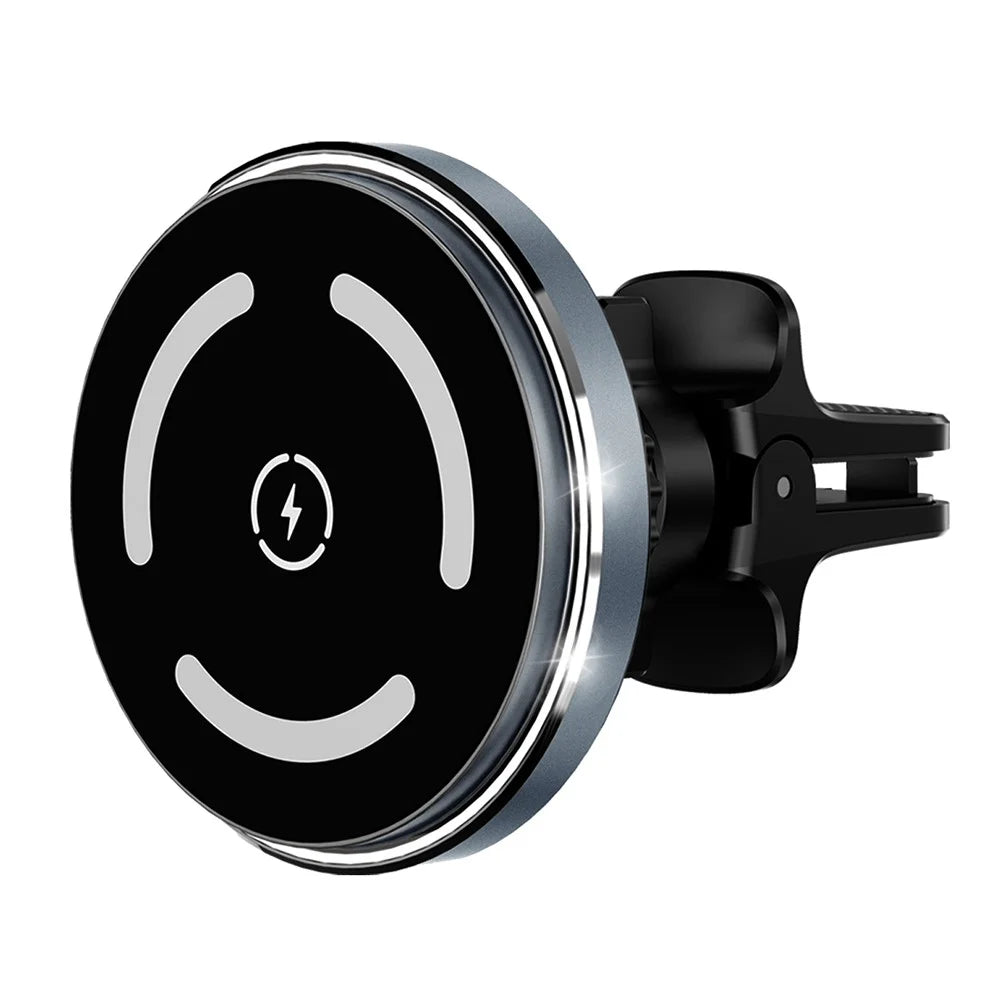 M68 15W Magnetic Car Phone Holder Aluminum Alloy Wireless Car Phone Charger with Light - 1