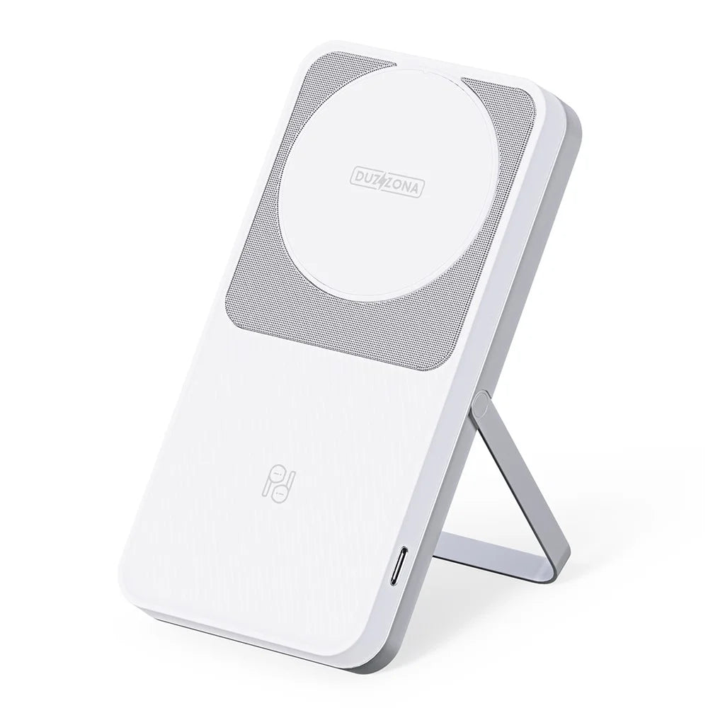 DUZZONA W19 15W Wireless Charger for iPhone 16 Series / Apple Watch 10 / AirPods 4 3-in-1 Sliding Charging Station Stand - White - 1