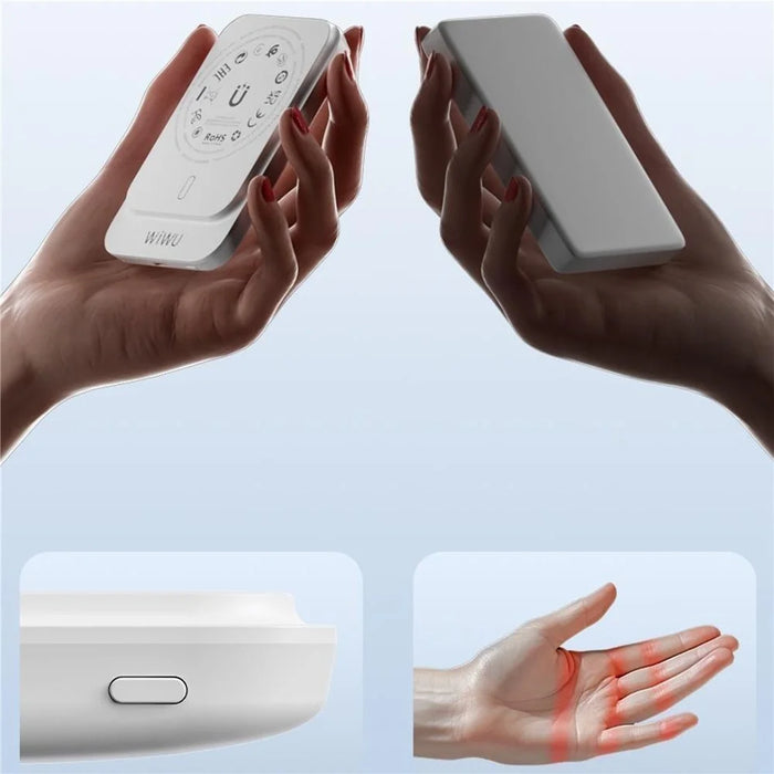 WIWU Wi-P037 Small Pudding Magnetic Phone Wireless Charger 5000mAh Power Bank - White - 7