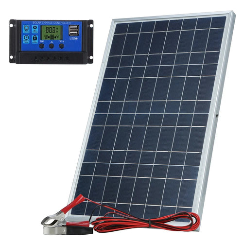 10W 12V Solar Panel Battery Charger with 10A Controller for Vehicle, Gate Opener, Electrical Fence - 1
