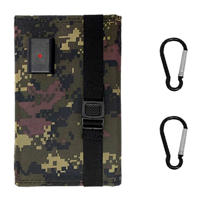 10W 5V Portable Outdoor Solar Power Supply 5 Folding Solar Panels Phone Charging Device, No Cable - Camouflage - 1