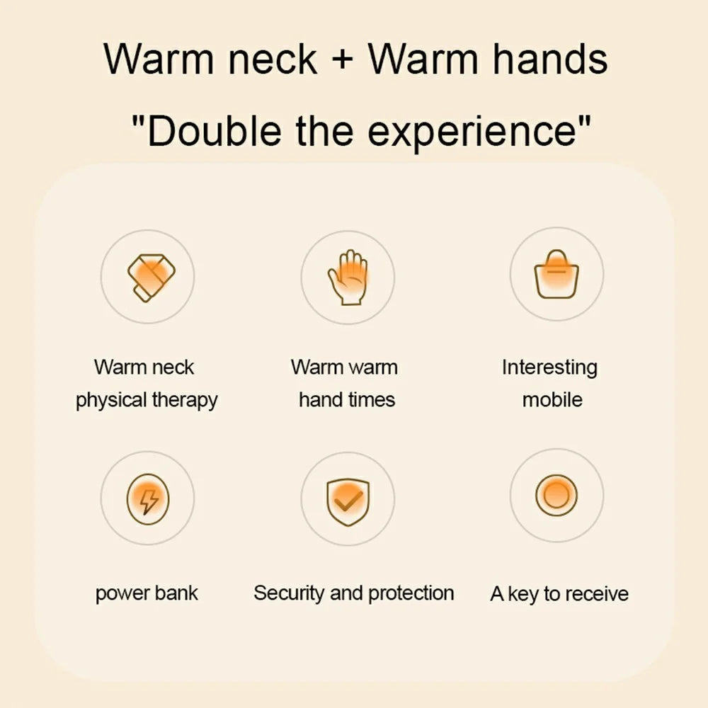 CYKE N1 Cute Cartoon Neck Hanging Winter Hand Warmer 5000mAh Phone Power Bank - Pink - 2