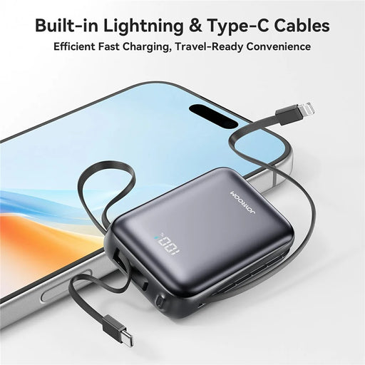 JOYROOM JR-PBF29 20000mAh Mini Power Bank 22.5W Fast Charging Portable Charger with Smart Digital Display and 3 Output Ports - Black - 2