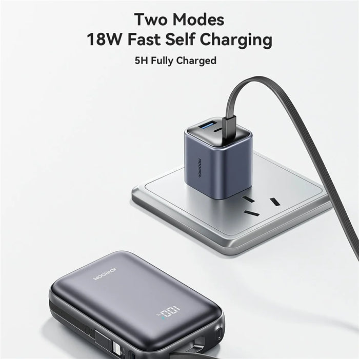 JOYROOM JR-PBF29 20000mAh Mini Power Bank 22.5W Fast Charging Portable Charger with Smart Digital Display and 3 Output Ports - Black - 3