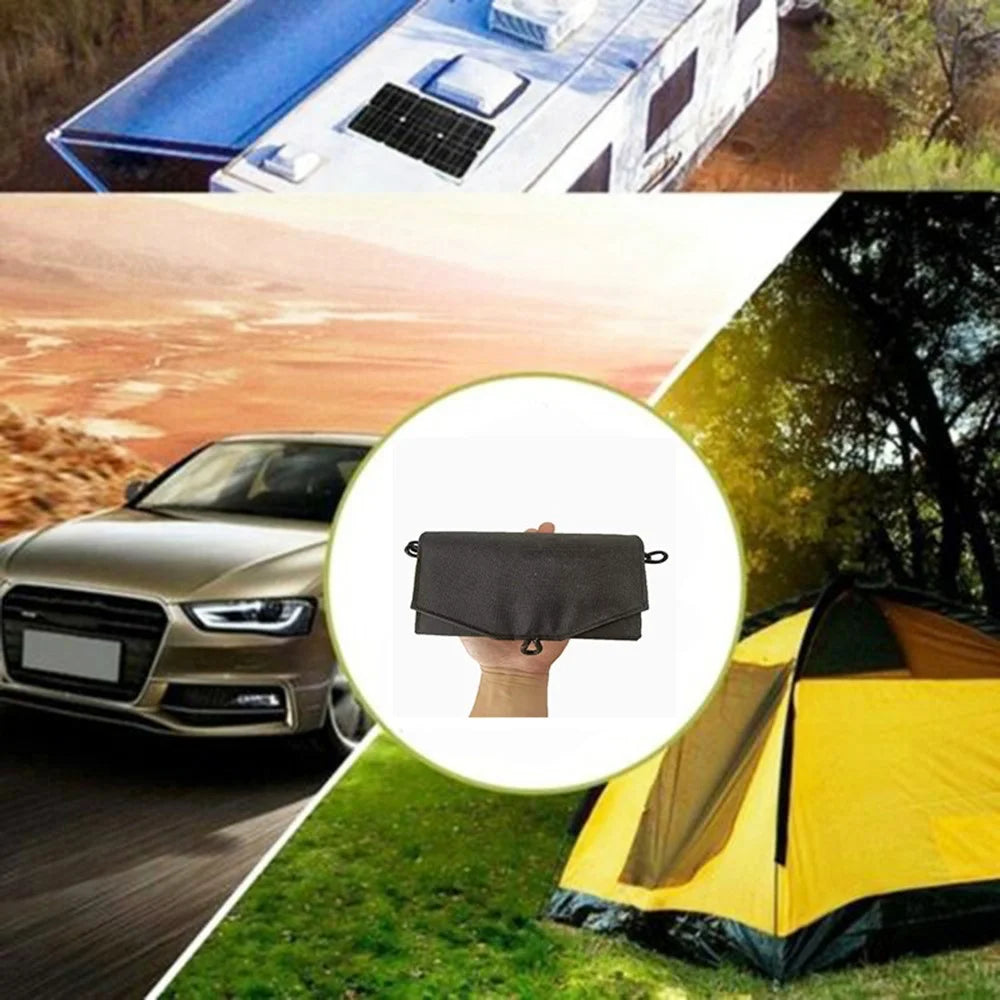 20W Portable Outdoor Dual USB Solar Charger 6 Folding Solar Panels Phone Charging Power Bank - 4