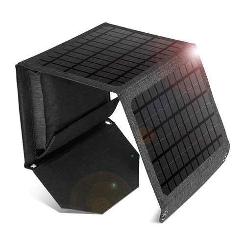 18W Dual USB Solar Charger 3-Folding Solar Panel Outdoor Portable Smart Phone Power Supply Charger - 1