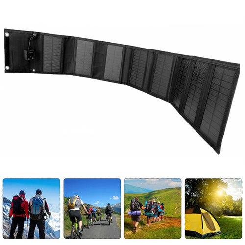 Solar Panel Monocrystalline Silicon 25W Dual USB Outputs Charger Folding Bag - 1