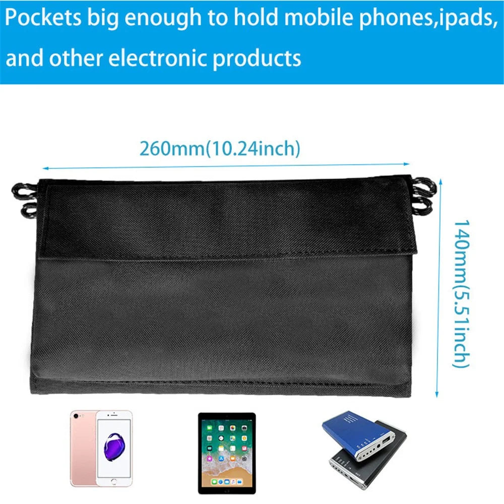 Dual USB Outputs Solar Panel Monocrystalline Silicon 15W Charger Folding Bag for Hiking Camping - 5
