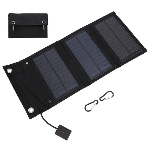 8W Foldable Solar Panel Monocrystalline Silicon Portable Outdoor Phone Solar Charger Power Bank - 1