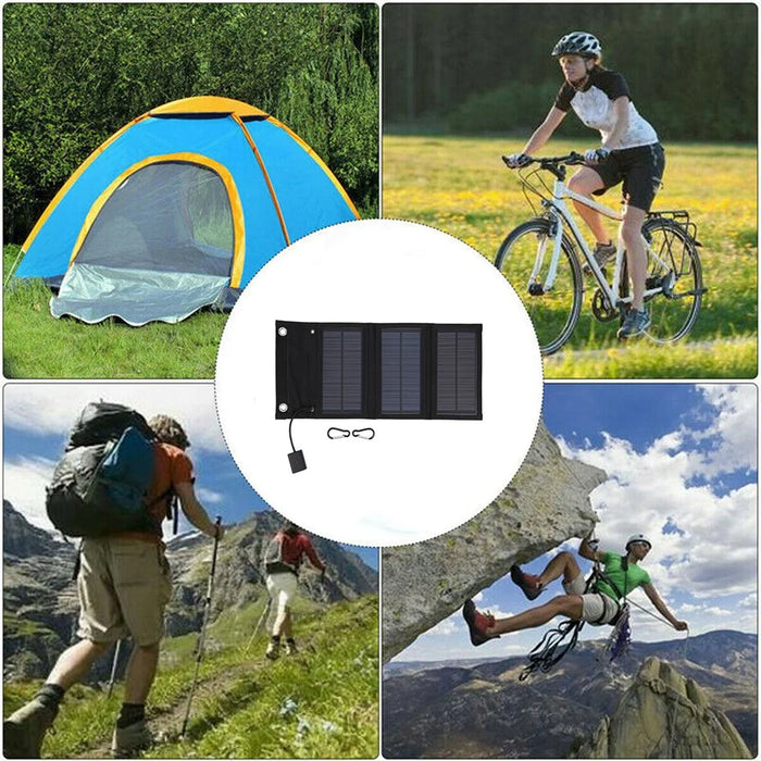 8W Foldable Solar Panel Monocrystalline Silicon Portable Outdoor Phone Solar Charger Power Bank - 2
