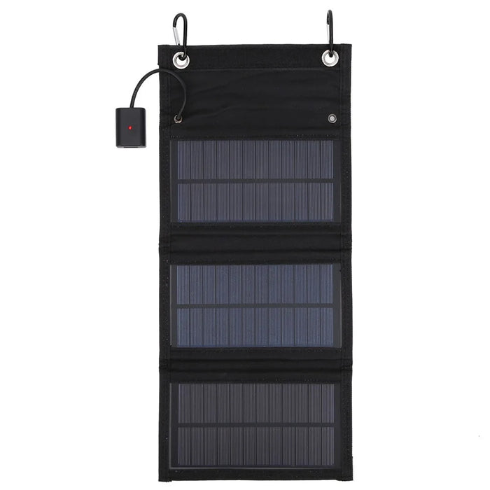 8W Foldable Solar Panel Monocrystalline Silicon Portable Outdoor Phone Solar Charger Power Bank - 5