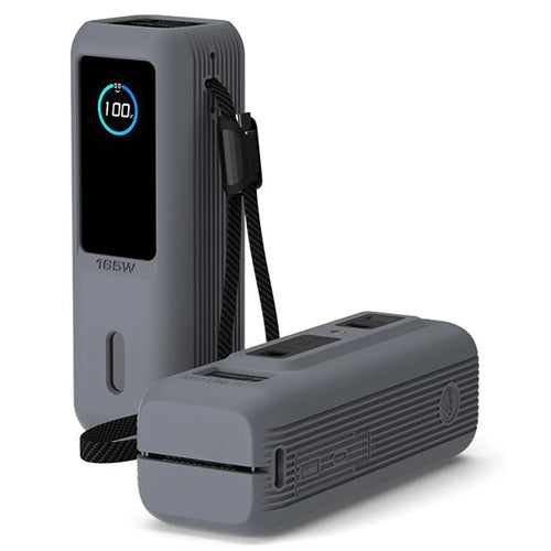 SIKAI Shockproof Case for Anker Zolo 165W Power Bank Full Protection Silicone Cover with Strap - Gray - 1