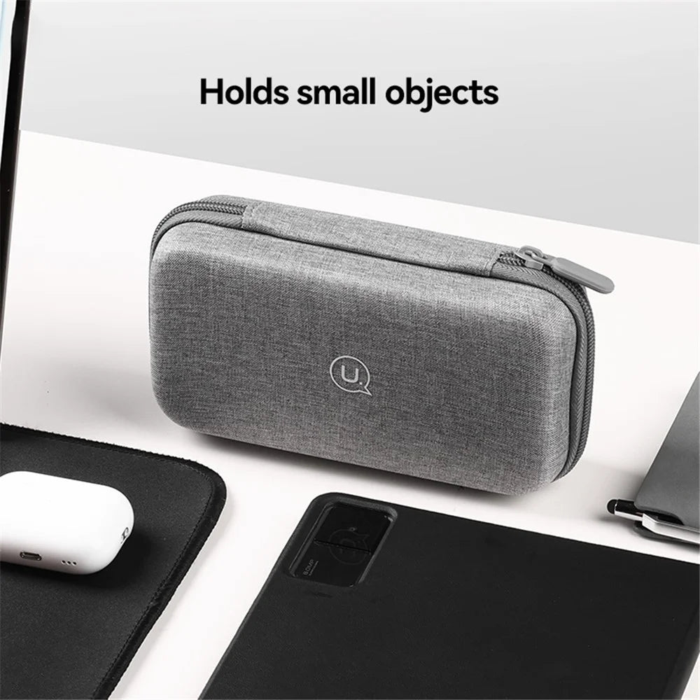USAMS US-ZB263 EVA Hard Shell Power Bank Carrying Case Cable U-Disk Charger Storage Bag - Grey - 3