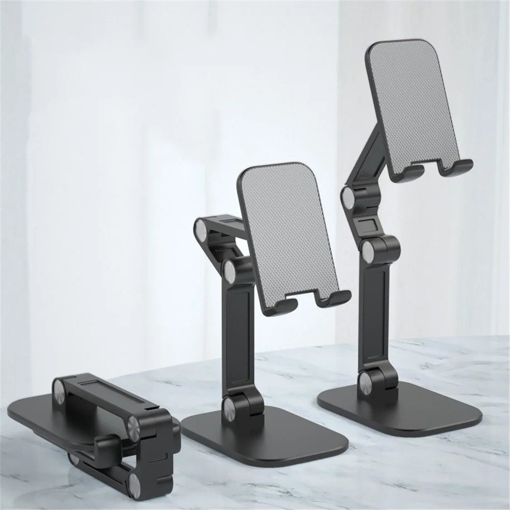 Universal Desktop Phone Holder Stand Portable Adjustable Tablet Stand Desktop Mount Stand for iPhone iPad Samsung etc. - Black - 1