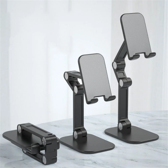 Universal Desktop Phone Holder Stand Portable Adjustable Tablet Stand Desktop Mount Stand for iPhone iPad Samsung etc. - Black - 1
