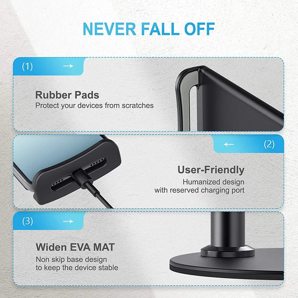 ZM-15 360° Rotatable Tablet Stand Desktop Phone Holder for 4.7-10.5inch Cell Phone iPad - 3
