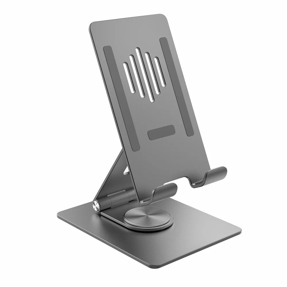 MOMAX KH5 360-degree Rotating Foldable Phone Stand for Desktop Portable Phone Holder Support Adjustable View Angle Compatible with iPhone/iPad - Space Grey - 2