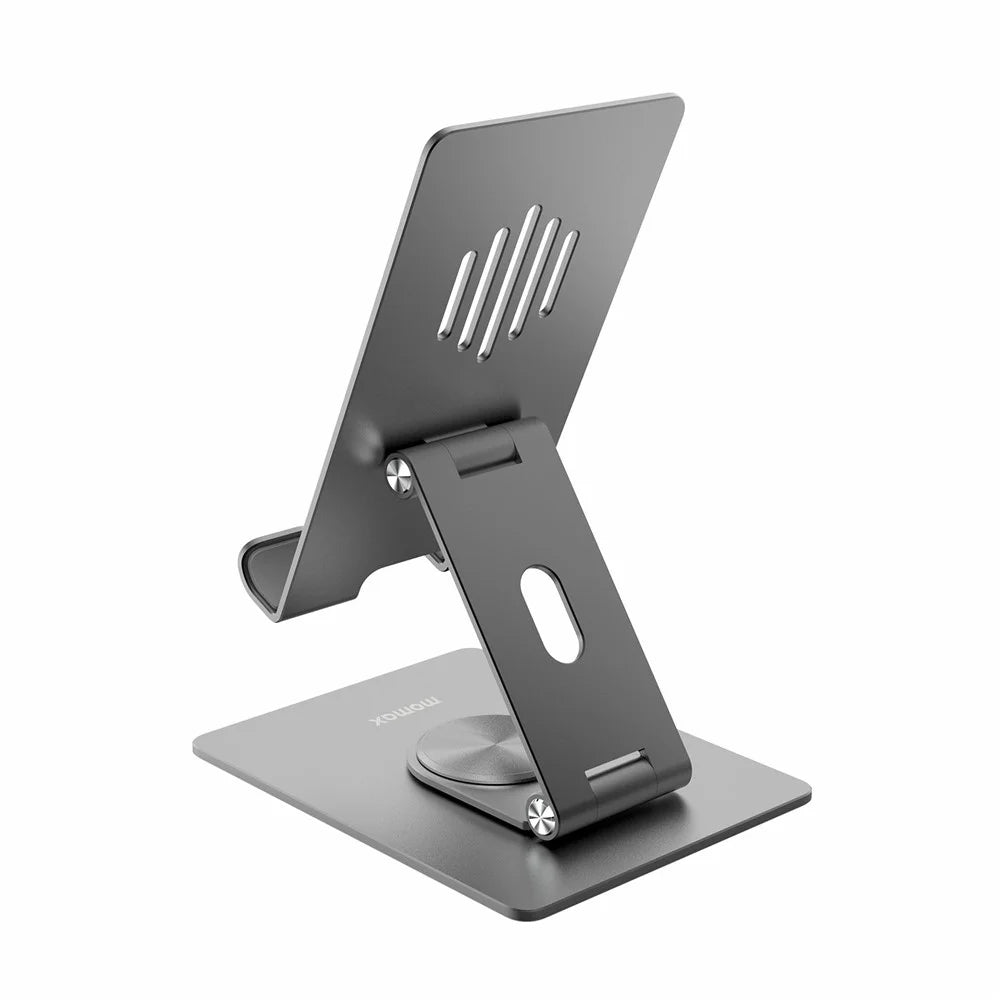 MOMAX KH5 360-degree Rotating Foldable Phone Stand for Desktop Portable Phone Holder Support Adjustable View Angle Compatible with iPhone/iPad - Space Grey - 3