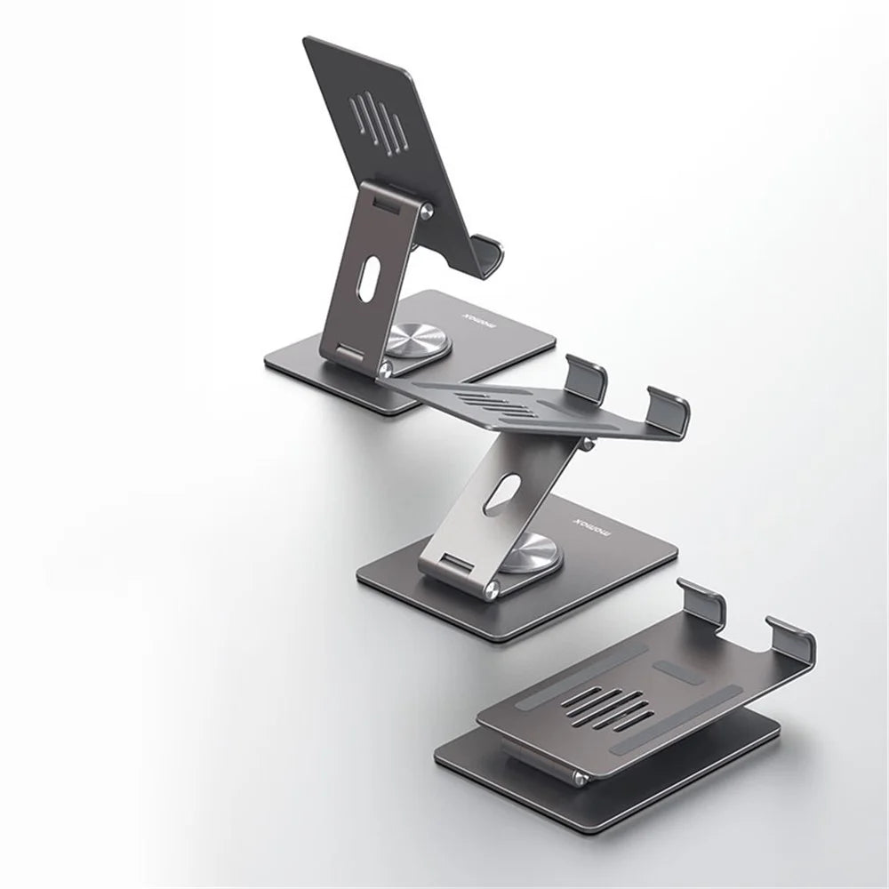 MOMAX KH5 360-degree Rotating Foldable Phone Stand for Desktop Portable Phone Holder Support Adjustable View Angle Compatible with iPhone/iPad - Space Grey - 7