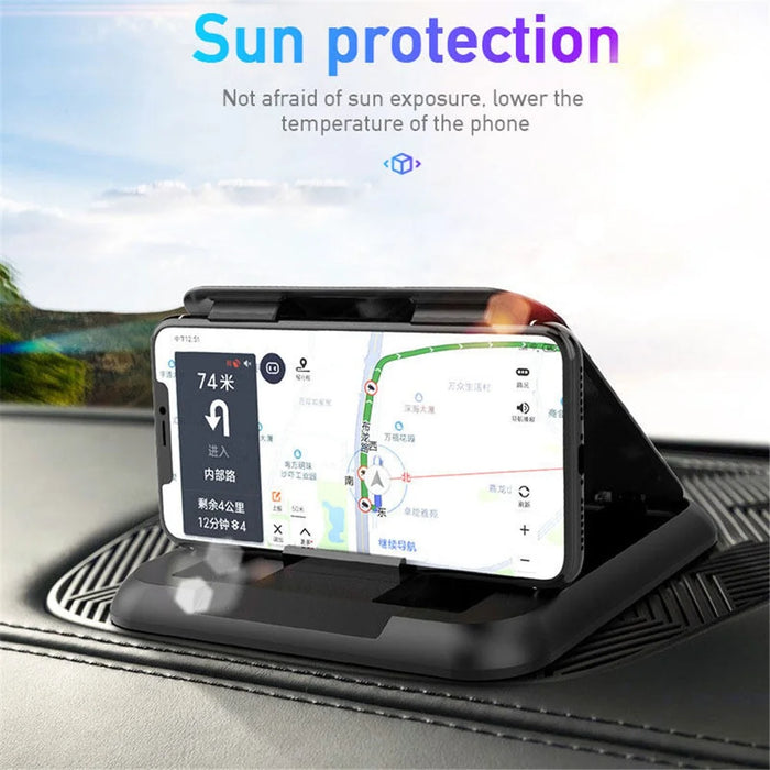 YC-5334 Carbon Fiber Texture Car Phone Holder Dashboard Mount Adjustable Angle Mobile Phone Clip Bracket - 3