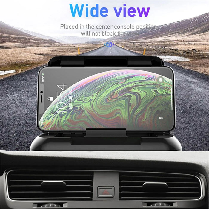 YC-5334 Carbon Fiber Texture Car Phone Holder Dashboard Mount Adjustable Angle Mobile Phone Clip Bracket - 6