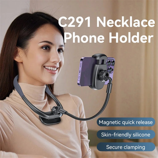 YESIDO C291 Neck Mount Phone Holder Aluminum Alloy Rotation View Phone Neck Bracket - 2