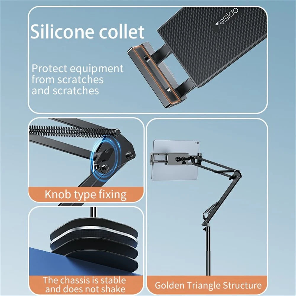 YESIDO C295 Holder Floor Stand Aluminum Alloy Lazy Phone Phone Bracket - 5