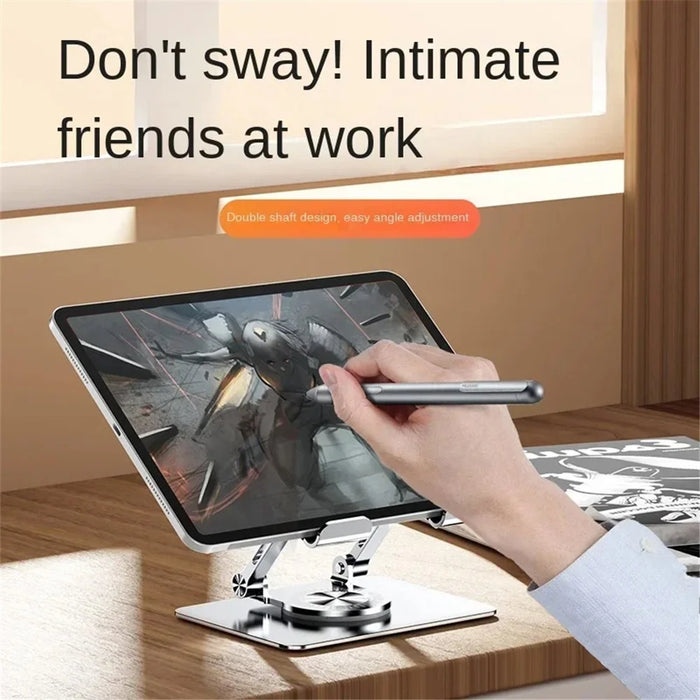 YY-J18 Heat Dissipation Hollow Tablet Stand 360 Degree Rotatable Foldable Phone Bracket - Grey - 4