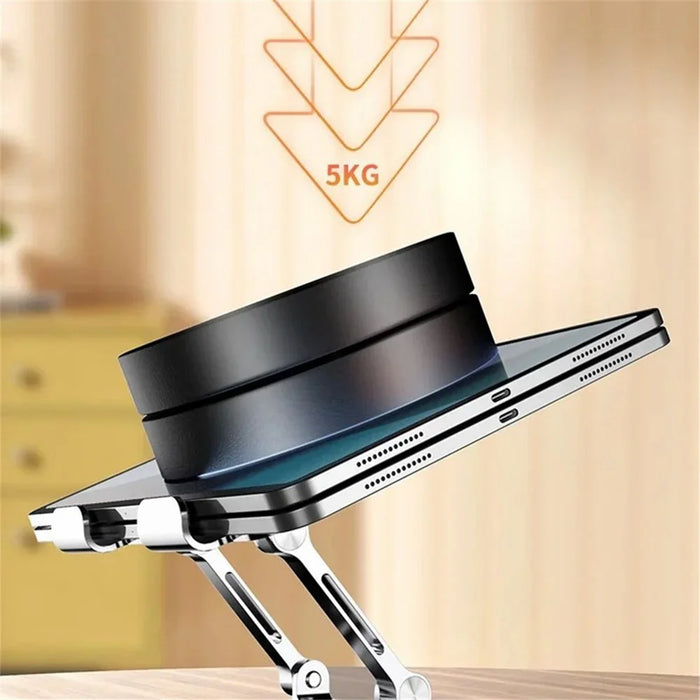YY-J18 Heat Dissipation Hollow Tablet Stand 360 Degree Rotatable Foldable Phone Bracket - Grey - 6