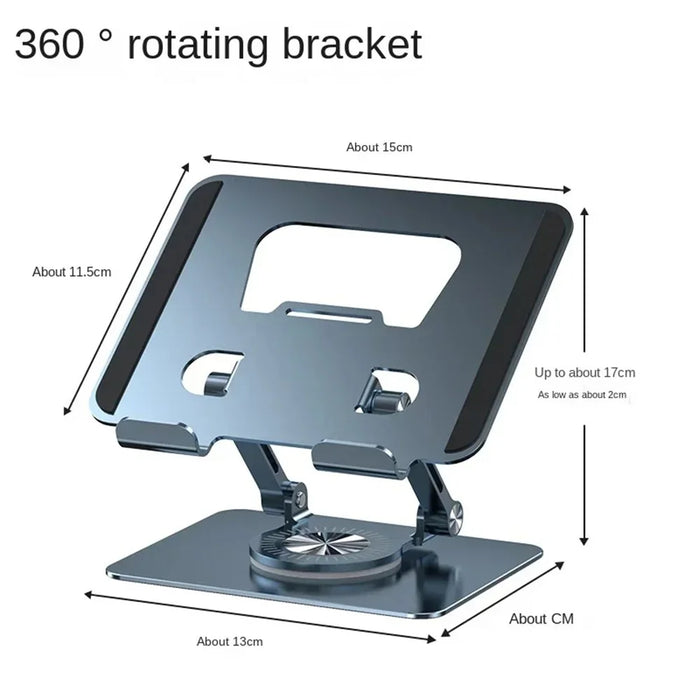 YY-J18 Heat Dissipation Hollow Tablet Stand 360 Degree Rotatable Foldable Phone Bracket - Grey - 7