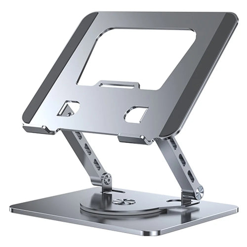 YY-J29 Carbon Steel Foldable Laptop Bracket Heat Dissipation Rotatable Notebook Desktop Stand - Silver - 1