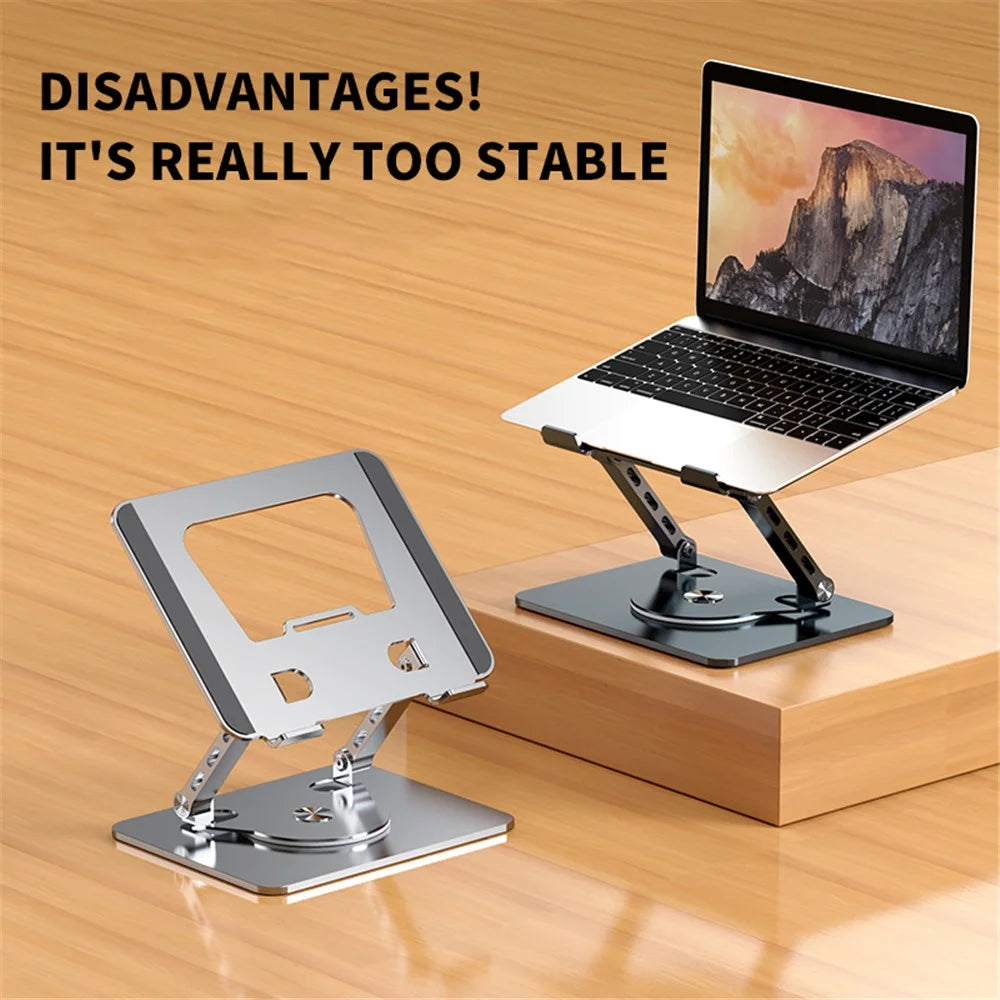 YY-J29 Carbon Steel Foldable Laptop Bracket Heat Dissipation Rotatable Notebook Desktop Stand - Silver - 3