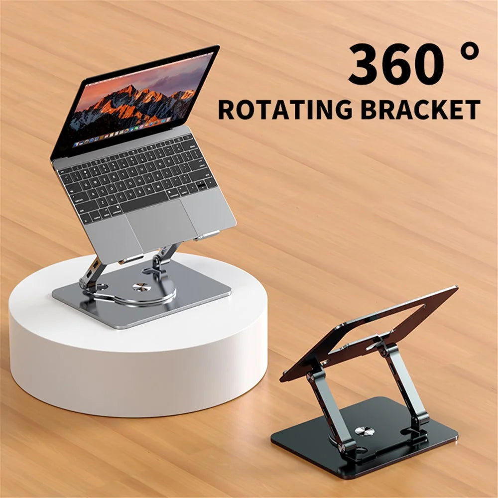 YY-J29 Carbon Steel Foldable Laptop Bracket Heat Dissipation Rotatable Notebook Desktop Stand - Silver - 4