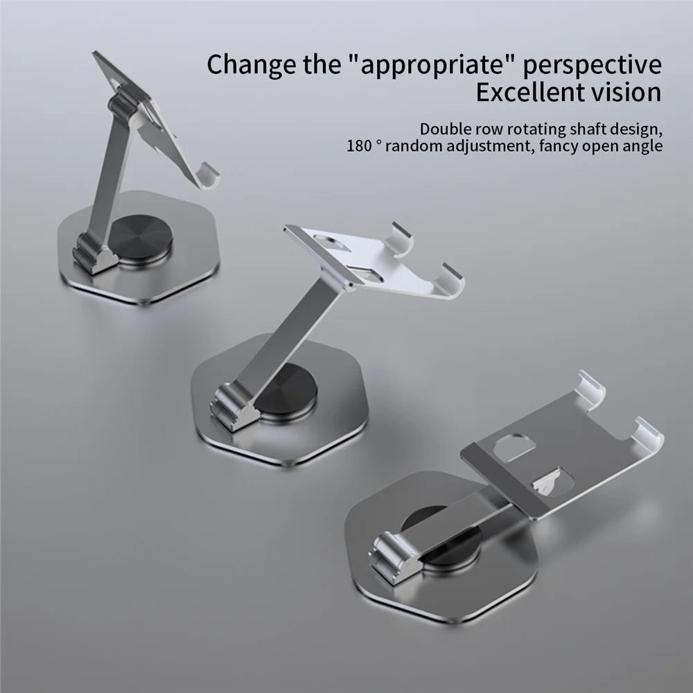 YY-020 360 Degree Rotating Folding Phone Bracket Aluminum Alloy Tablet Stand - Red - 4