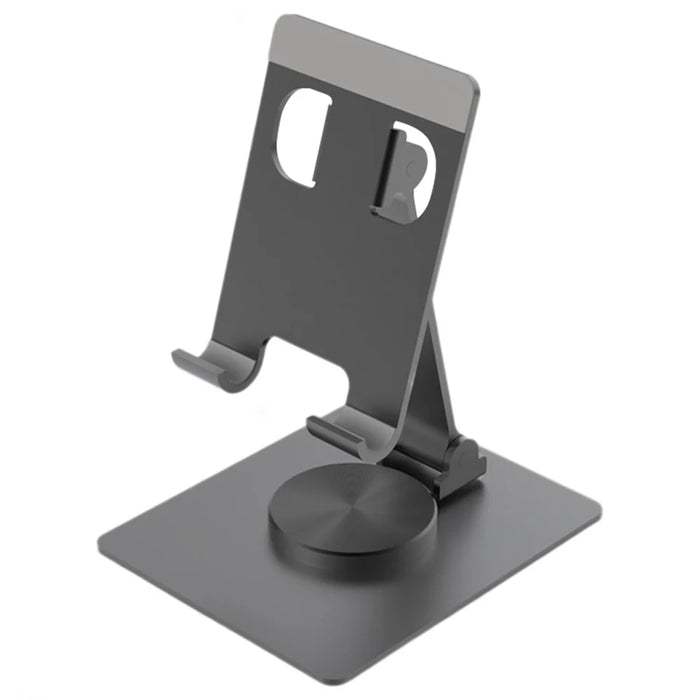 YY-022 Desktop Phone Tablet Holder Stand 360-Degree Rotatable Aluminum Alloy Bracket - Black - 1