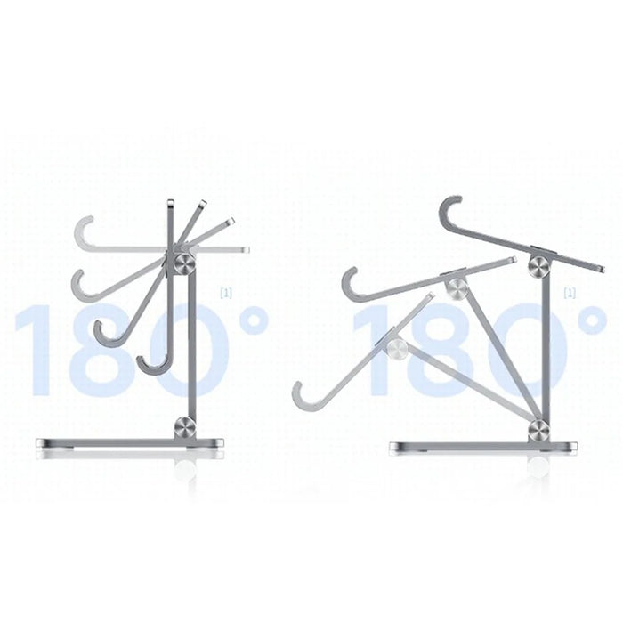 YY-003 Aluminum Alloy Cell Phone Holder Stand Rack Bracket Foldable Desktop Tablet Mount - Grey - 2