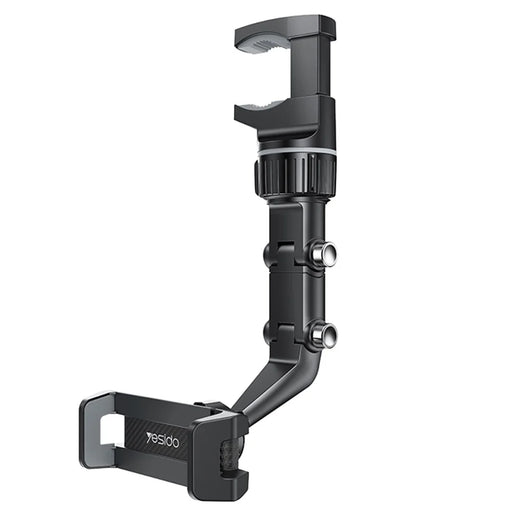 YESIDO C192 Clip-on Rotating Car Rearview Mirror Mount Adjustable Bracket for 4-6.7inch Phone Holder - 1
