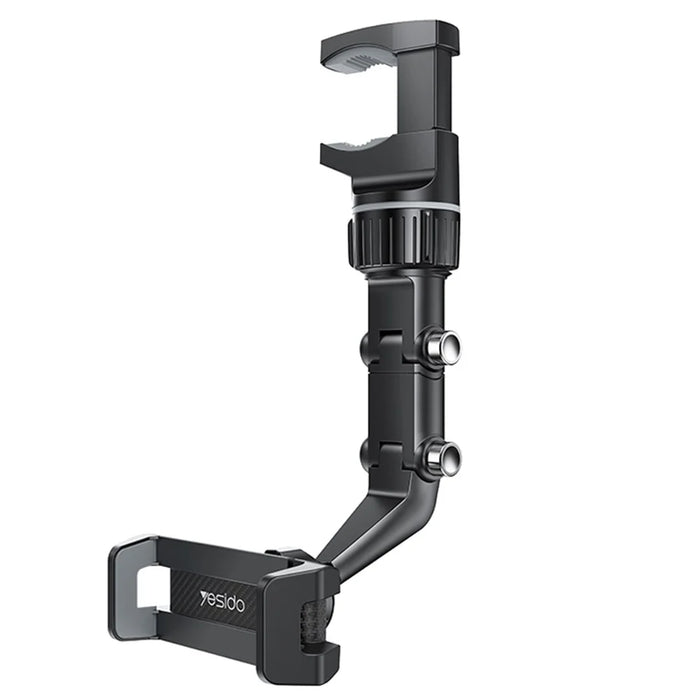 YESIDO C192 Clip-on Rotating Car Rearview Mirror Mount Adjustable Bracket for 4-6.7inch Phone Holder - 1