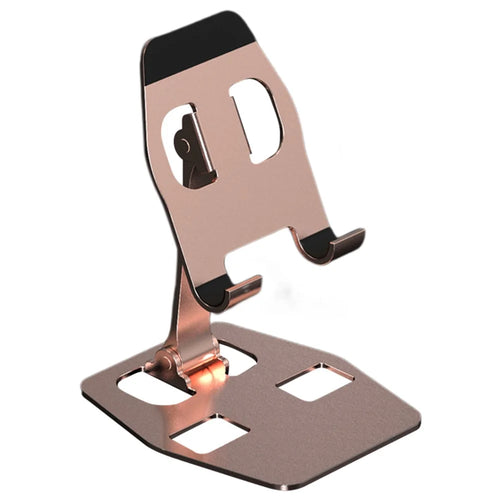 YY-018 Foldable Desktop Phone Tablet Holder Stand Aluminum Alloy Cellphone Bracket - Rose Gold - 1