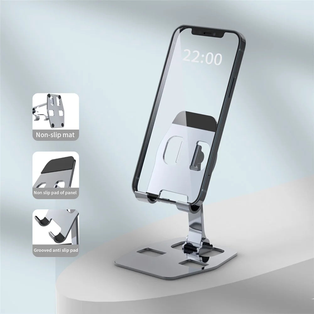 YY-018 Foldable Desktop Phone Tablet Holder Stand Aluminum Alloy Cellphone Bracket - Rose Gold - 7