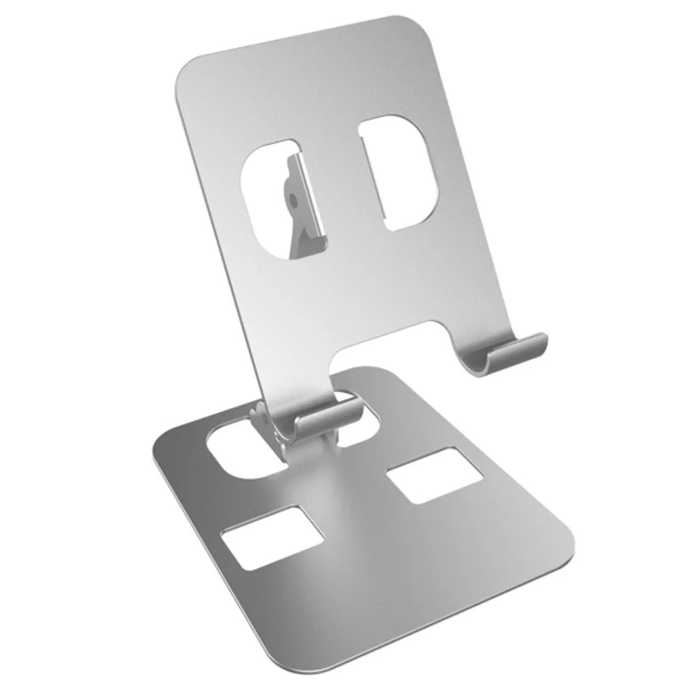 YY-026 Foldable Desktop Stand Aluminum Alloy Bracket for 4.5-11cm Mobile Phones - Silver Grey - 2