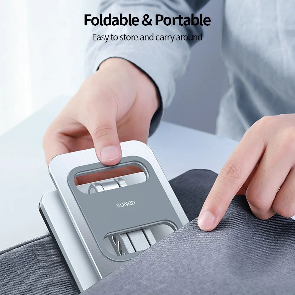 XUNDD XDHO-034 Desktop Phone Stand Holder Adjustable Aluminum Alloy Cradle Dock - Silver - 7