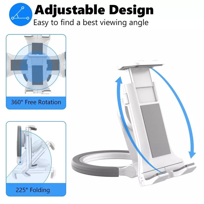 HMT0-47A Wall-Mounted Phone Stand Folding Desktop Tablet Holder Compatible with 5-12.9 inch Cell Phone Tablets - Black - 2